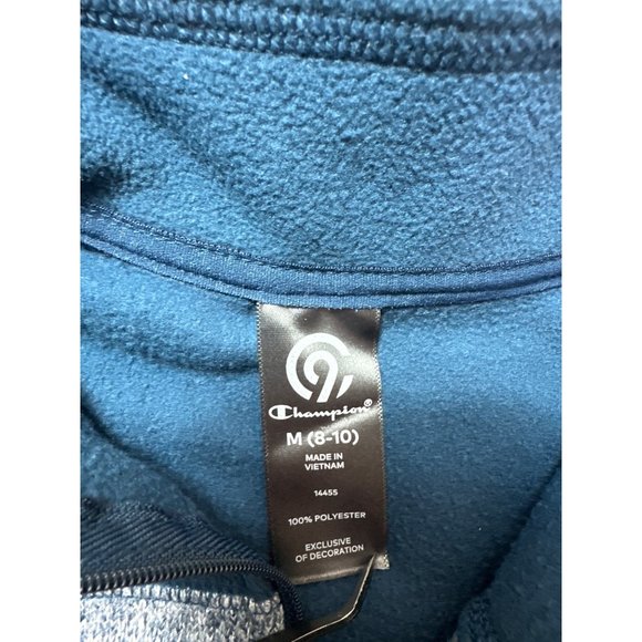 C9 Champion Sweater Kids Medium 8 10 Blue 1/4 Zip Pullover Heathered Casual - Picture 4 of 8